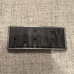 Harley Davidson Black and Silver Belt Buckle